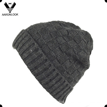 Men′s Jacquard Cuff Knit Beanie with Brim